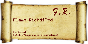 Flamm Richárd névjegykártya