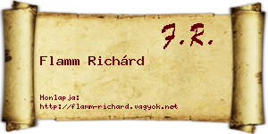 Flamm Richárd névjegykártya