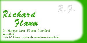 richard flamm business card