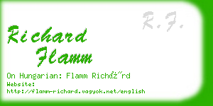 richard flamm business card